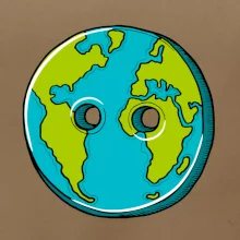 Planeta země knoflík (Pecka design)