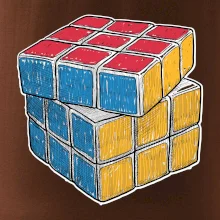 Rubikova kostka kreslená