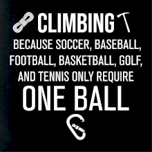 Climbing beacause one ball