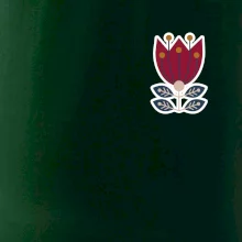 Folklor na prsu květina čtyřlistá