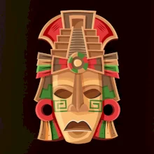 Mayové maska červené uši