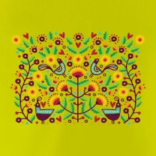 Folklor - barevně kvetiny obdélník