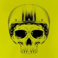 Motorkář lebka s kulatou hlavou