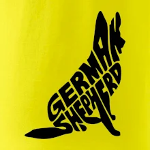 Německý ovčák sedící napis