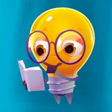 Žárovka přemýšlí nad knihou