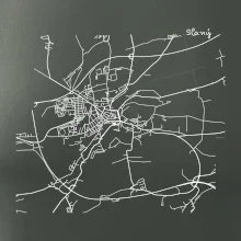 Mapy měst černobílé Slaný