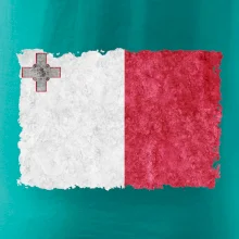 Vlajka Malta okousaná