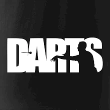 Darts - nápis se šipkařem