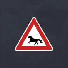 Dopravní značka - Pozor kůň běžící
