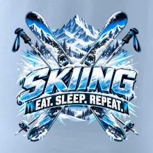 Sjezdové lyže v horách eat sleep repeat