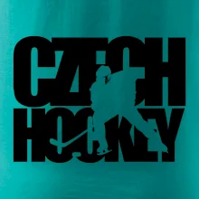 Czech hockey - nápis s hokejistou - Mistrovství světa v ledním hokeji 2026