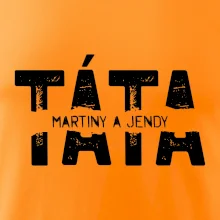 Černý nápis táta a jména dětí