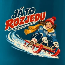 Rodinná vánoční trička - Já to rozjedu máma sáňkování