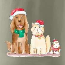Veselé vánoce - pes, křeček a kočka