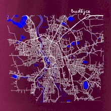 Budějce  - Mapa s vodními toky