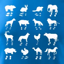 Zvířecí stopy s obrázkem zvířete - stopy zvířat