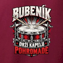 Bubeník drží kapelu pohromadě - červený rockový buben