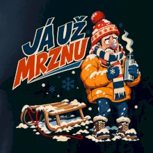 Rodinná vánoční trička - Já už mrznu táta sáňkování