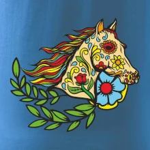 Kůň barevný s listy