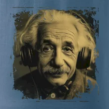 Albert se sluchátky Albert se sluchátky