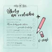 Triko na rozlučku s úkoly pro nevěstu - lineární