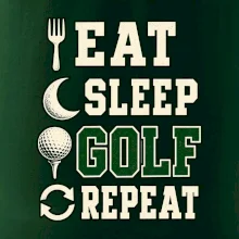 Eat sleep golf repeat typografie