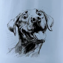 Černobílá karikatura Labrador světlý Černobílá karikatura Labrador světlý