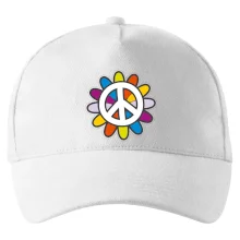 Peace symbol s kreslenou květinou