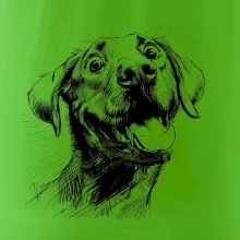 Černobílá karikatura Labrador světlý