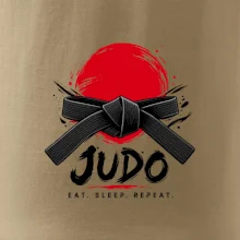 Judo černý pás a červené slunce eat sleep repeat