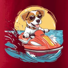 Jack russell teriér na vodním skútru