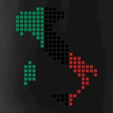 Itálie obrys vlajka