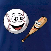 Parové triko - baseballová pálka a míček
