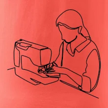 Švadlena a šicí stroj jedním tahem