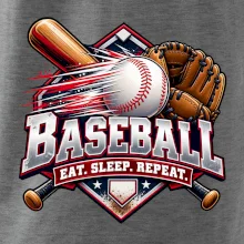 Baseballová pálka s rukavicí eat sleep repeat