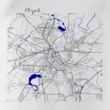 Plzeň mapa s vodními toky Plzeň mapa s vodními toky