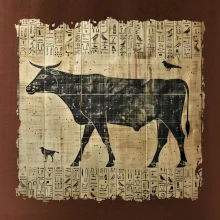 Egyptské hieroglyfy kráva