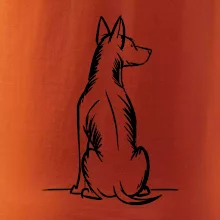 Pes kreslený zezadu