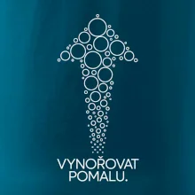 Vynořovat pomalu šipka vzhůru vytvořená z potápěčských bublinek