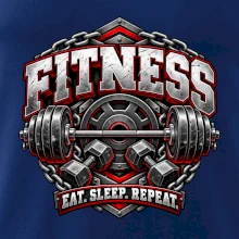 Fitness činka a závaží eat sleep repeat