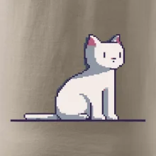 Kočka bílá pixel