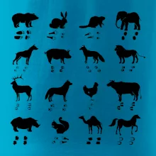 Zvířecí stopy s obrázkem zvířete - stopy zvířat