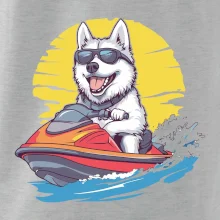 Husky na vodním skútru