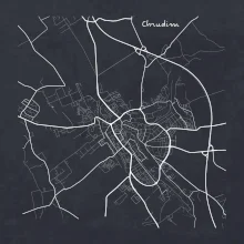 Černobílá mapa Chrudim