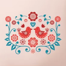 folklor - dva červení ptáčci