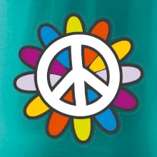 Peace symbol s kreslenou květinou