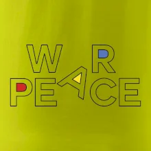 War, peace - barevný nápis
