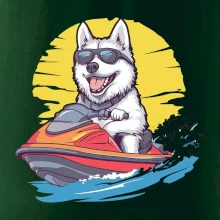 Husky na vodním skútru