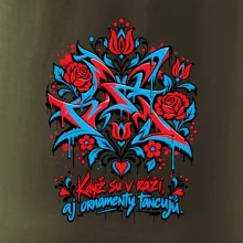 Streetart -  Když su v ráži, aj květy tancujú