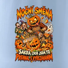 Noční směna dýňáka s motorovou pilou